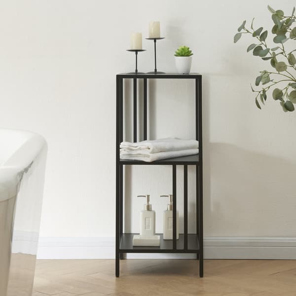 Hylla Kumlinge 80x35x35 cm stål svart [en.casa]