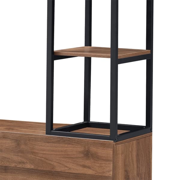 Klädställ Egmating 180x120x40 cm metall valnötsfärg [en.casa]