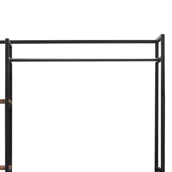 Klädställ Horgau 180x120x40 cm metall valnötsfärg [en.casa]