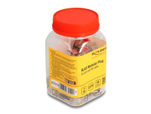 DeLOCK 67019, RJ45, Valkoinen, Uros, Polykarbonaatti (PC), Cat6a, 12,5 mm