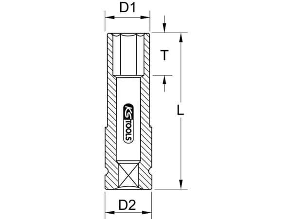 KS Tools 515.1073-E, Slaghylsa, Grön, 1 huvuden, 1/2", Metrisk, 17 mm
