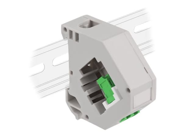 Delock - DIN-skinnemonteringsadapter for keystone-jakk - LC Duplex - grønn