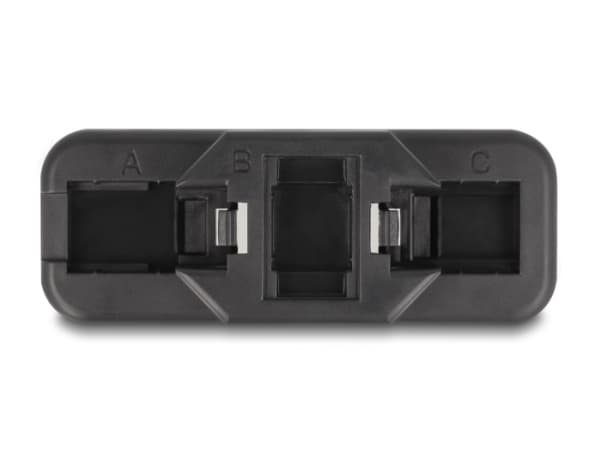Delock - Modular insert holder - keystone LSA set, with clip-on holder - CAT 6 - RJ-11, RJ-45 - svart