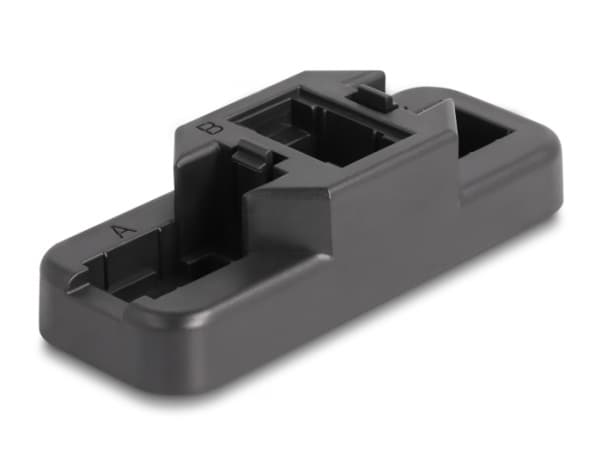 Delock - Modular insert holder - keystone LSA set, with clip-on holder - CAT 6 - RJ-11, RJ-45 - svart