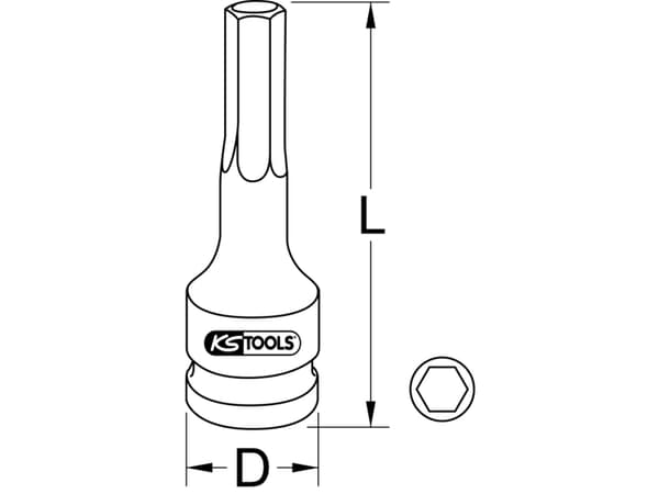 KS TOOLS Werkzeuge-Maschinen GmbH 1/2" pistorasia, 19mm, ripustimella (911.0932-E)