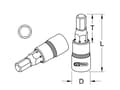 Miniatyrbilde 2 av 2: KS Tools 918.1610-E, Stikkontakt, 1/2", 1 hoder, 10 mm, Kromvanadiumstål, DIN 3120, ISO 1174, DIN 7422