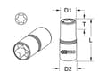 Miniatyrbild 2 av 2: KS Tools 918.1282-E, Sokkel, 1/2", 1 huvud(er), Krom-vanadium-stål, DIN 3120, ISO 1174, 4 cm