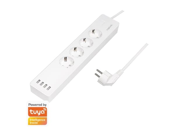 Wi-Fi Smart Socket outlet, 4-way, (CEE 7/3), 4x USB, Tuya compatible