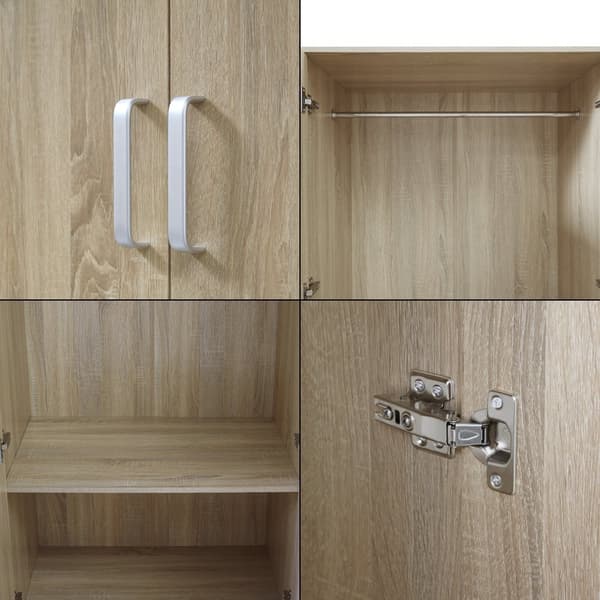 Klädskåp Bodolz garderob sonoma ek 176x80x52 cm [en.casa]