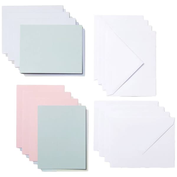 Cricut Joy™ Cutaway Cards Kortlek Pastell, Ganmmalrosa, Ljusblå, Mint