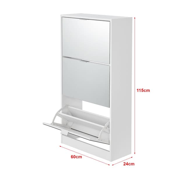 Skoskåp Kragerø 115x60x24 cm plats för 12 par skor vit [en.casa]