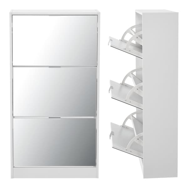 Skoskåp Kragerø 115x60x24 cm plats för 12 par skor vit [en.casa]