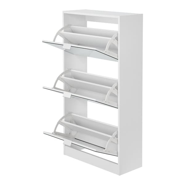 Skoskåp Kragerø 115x60x24 cm plats för 12 par skor vit [en.casa]