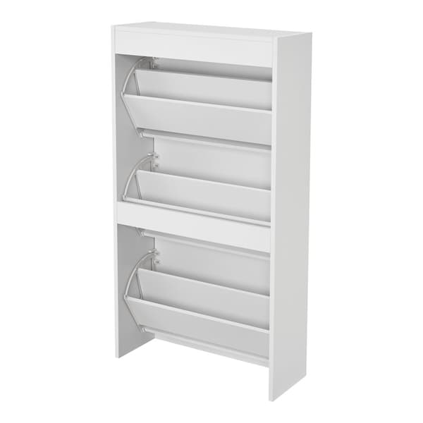 Skoskåp Kragerø 115x60x24 cm plats för 12 par skor vit [en.casa]