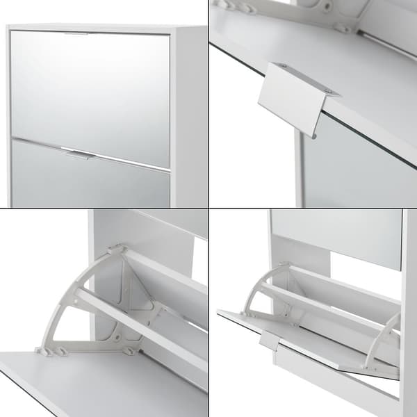Skoskåp Kragerø 115x60x24 cm plats för 12 par skor vit [en.casa]