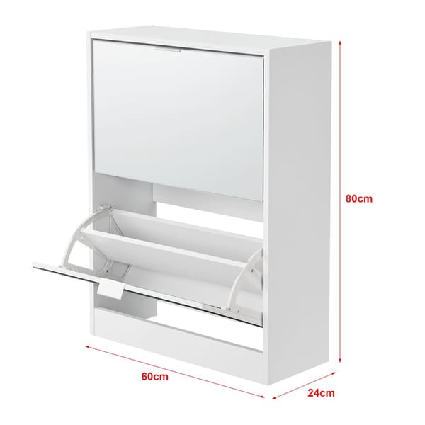 Skoskåp Kragerø 80x60x24 cm cm plats för 12 par skor vit [en.casa]