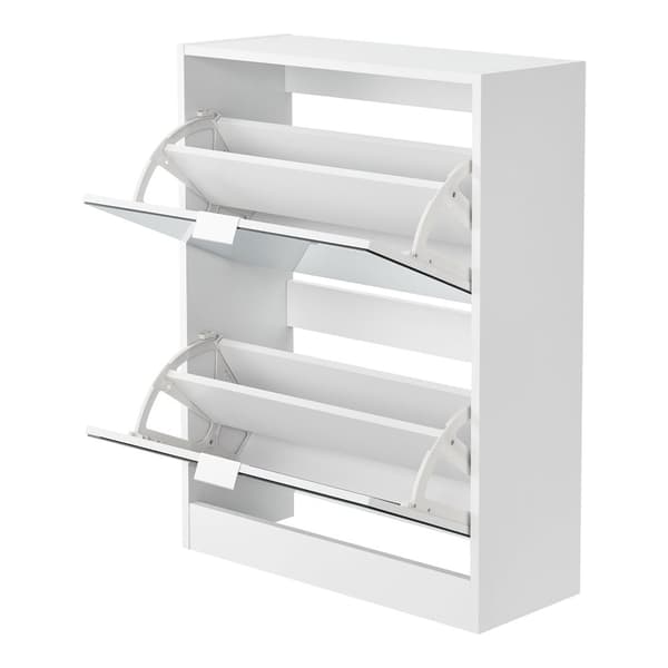 Skoskåp Kragerø 80x60x24 cm cm plats för 12 par skor vit [en.casa]