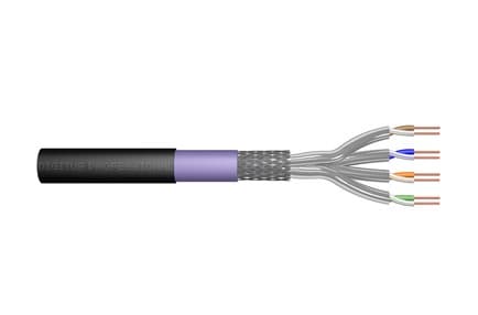 DIGITUS Professional - Samlet kabel - 500 m - SFTP, PiMF - CAT 7 - utendørs, solid - svart, RAL 9005