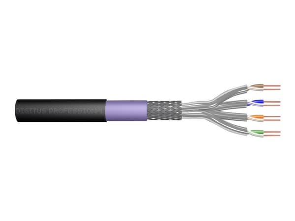 DIGITUS Professional - Samlet kabel - 500 m - SFTP, PiMF - CAT 7 - utendørs, solid - svart, RAL 9005