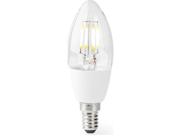 Nedis WIFILF10WTC37, Älylamppu, Wi-Fi, Läpinäkyvä, LED, E14, Lämmin valkoinen