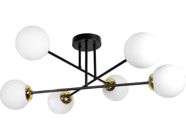 Orno LEIA 6P E27 hengelampe, hengelampe, maks. 6x60W, svart og gull