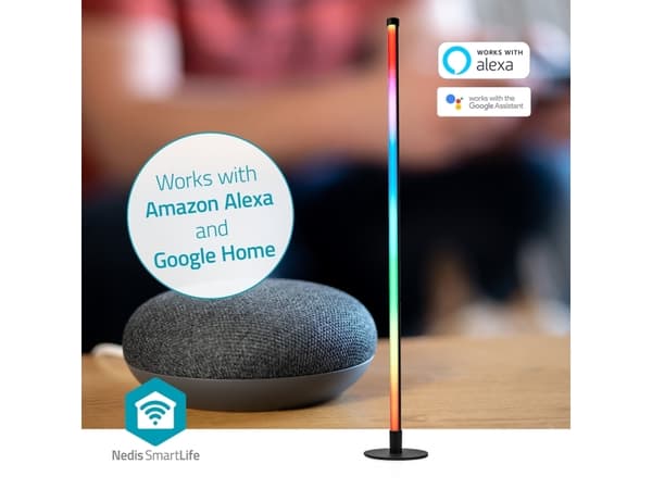 Nedis WIFILD20RGBW, Smartbordlampe, Wi-Fi, Aluminium, Sort, LED, Metall, Silikon, Kjølig hvit, Multi, Varm hvit