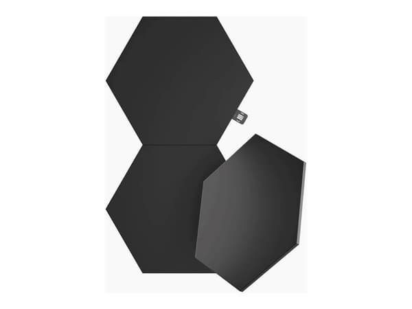 Nanoleaf Shapes Expansion Pack - Valopaneelisarja - LED - 230 x 200 mm - 1,5 W - 16 miljoonaa väriä - 1200-6500 K - kuusikulmio - musta