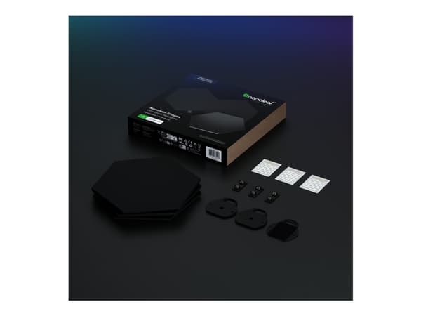 Nanoleaf Shapes Expansion Pack - Valopaneelisarja - LED - 230 x 200 mm - 1,5 W - 16 miljoonaa väriä - 1200-6500 K - kuusikulmio - musta