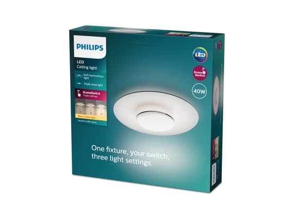 Philips Toiminnollinen Kattovalaisin, LED, 4200 lm, IP20, Musta, Valkoinen