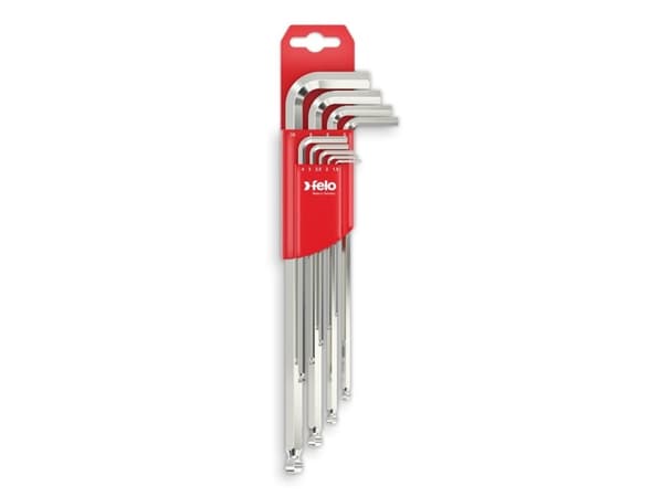 Felo 9-osainen 9-osainen HEX Ballend pitkä 1,5 - 10 mm:n kulma-avaimen sarja