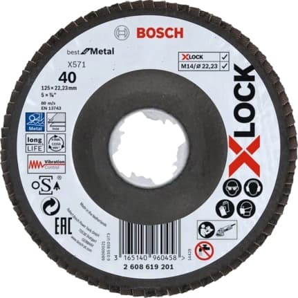 Bosch Best for Metal X571 - slibeskive - til metal - 125 mm - X-LOCK - korn 40