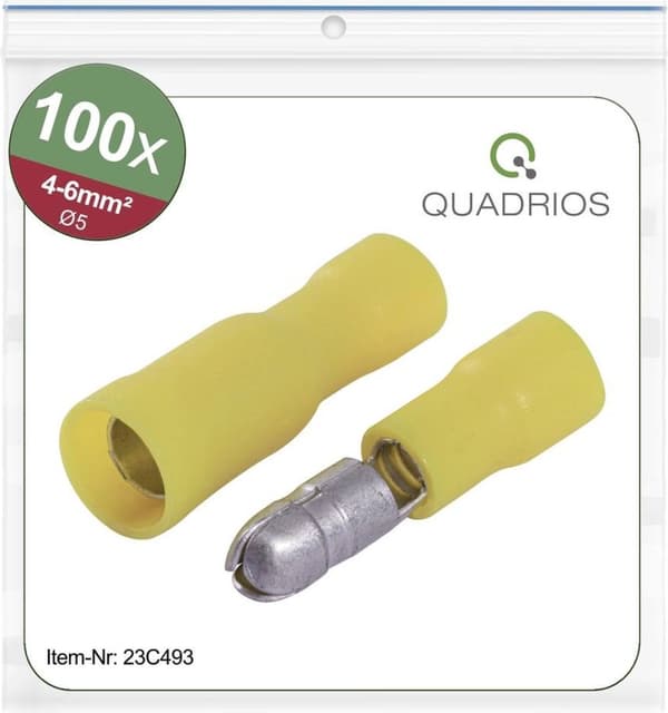 Quadrios 23C493 Rund kontakt 4 mm² - 6 mm² Gul 100 stycken
