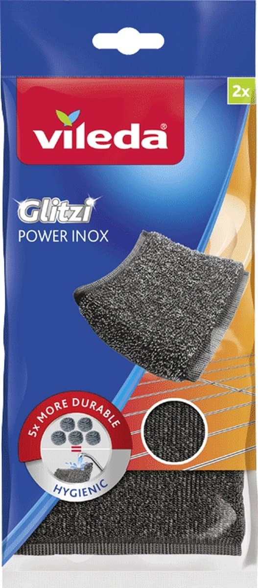 Vileda skursvamp Glitzi Power Inox 2 st