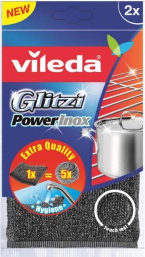 Vileda skursvamp Glitzi Power Inox 2 st