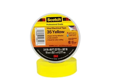3M 7100238736 - 1 kpl - Keltainen - PVC - 600 V - Läpipainopakkaus - UL-sertifioitu - VDE - CSA-sertifioitu - RoHS 2015/863/EU -yhteensopiva (71002387
