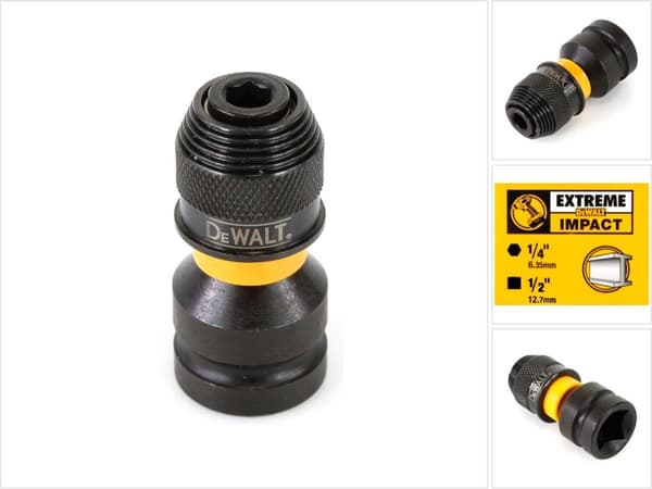 Slagmøtrikadapter 1/2 til 1/4 Hex - DT7508-QZ
