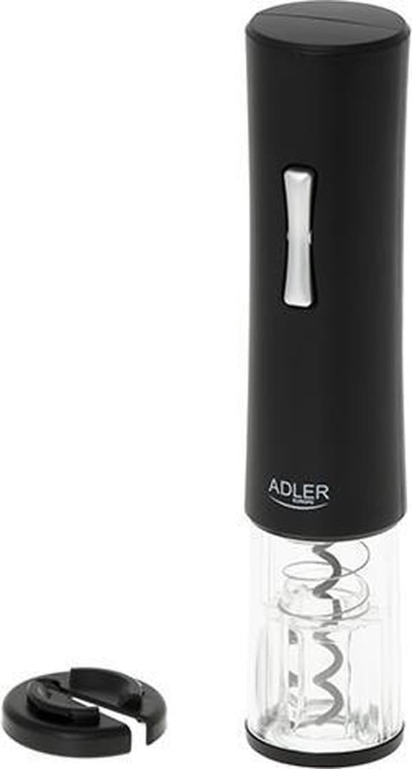 Elektrisk proptrækker - sort AD 4490 Adler Sort, Sølv, Transparent