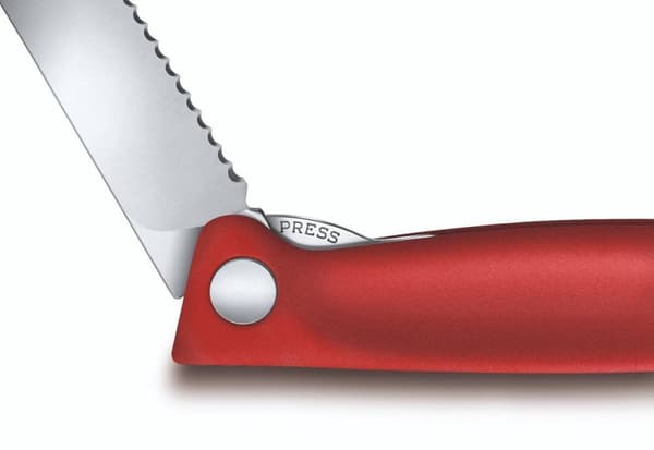 Victorinox Swiss Classic vikbar tomatkniv - 11cm - tandad - röd