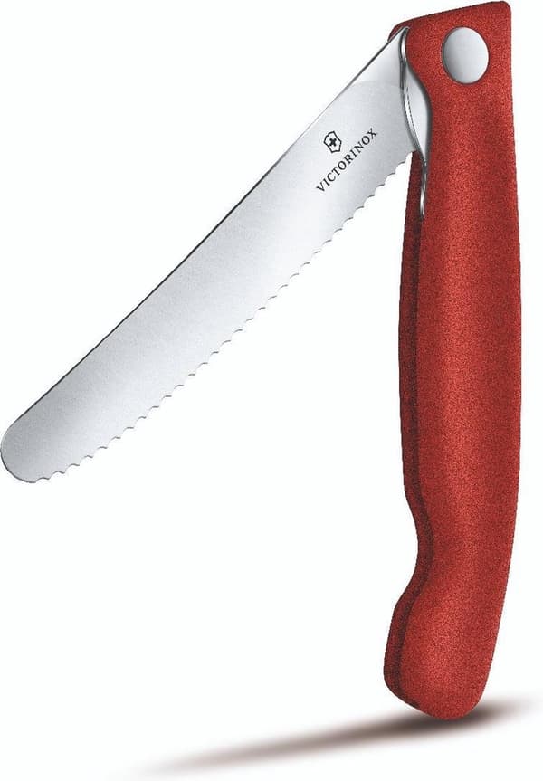 Victorinox Swiss Classic vikbar tomatkniv - 11cm - tandad - röd