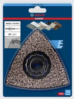Bosch Expert MAVZ 116 RT2 - slibeplade - Delta - kornstørrelse: 20 - 116 mm x 109 mm