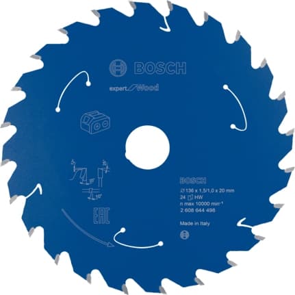 Bosch Expert for Wood - pyörösahan terä - puulle - 136 mm - 24 hammasta