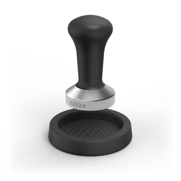 Xavax Tamping Set, Tamper 51 mm, ruostumaton teräs, peukalointimatolla, liukumaton, musta (00111276)