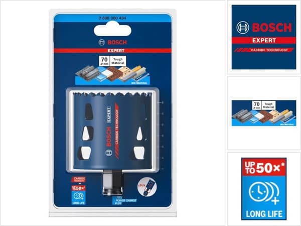 Expert Tough Material -reikäsaha 70 x 60 mm - 1 kpl