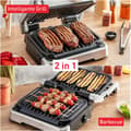 Miniatyrbillede 1 af 5: Tefal OptiGrill 2in1 GC772D10 - Sort - Rustfrit stål - Rektangulær - Knapper - 1 zone(r) - Hængsel - 180° (GC772D10)