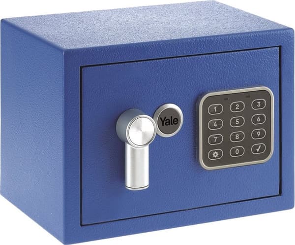 Yale Electronic Safe Mini - Kombinationslås - Pengeskab med kombinationslås - 170 x 230 x 170 mm - Blå