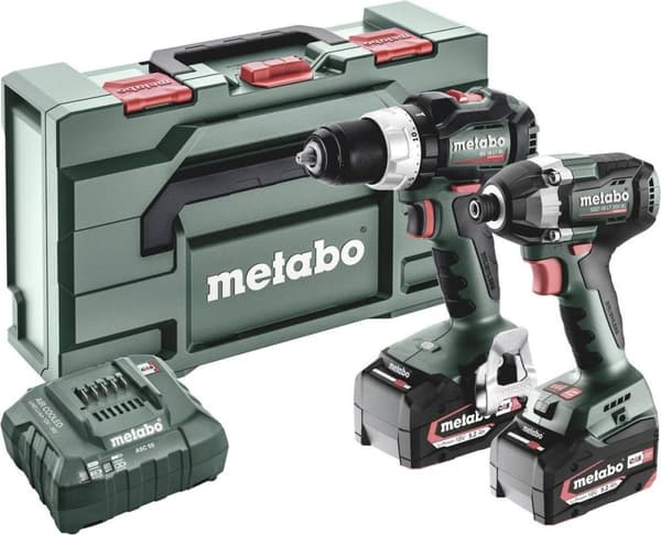 Metabo BSLBL+SSD200LTBL 685196000 Akku boremaskine, Akku slagnøgle 18 V 5,2 Ah Li-ion Inkl. batteri, inkl. la