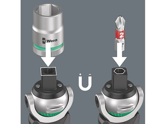 Wera 05004284001, Støpselsett, 1/4", Metrisk, 12 hoder, 6,7,8,9,10,11,12,13,14,15,16,17 mm, TX10, TX15, TX20, TX25