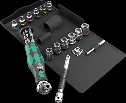 Wera 05004284001, Støpselsett, 1/4", Metrisk, 12 hoder, 6,7,8,9,10,11,12,13,14,15,16,17 mm, TX10, TX15, TX20, TX25