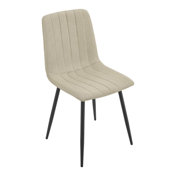 Stol Elsern set om 2 beige textil stål 89x43x51 cm [en.casa]
