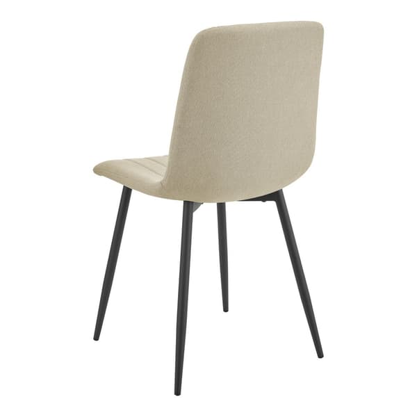 Stol Elsern set om 2 beige textil stål 89x43x51 cm [en.casa]